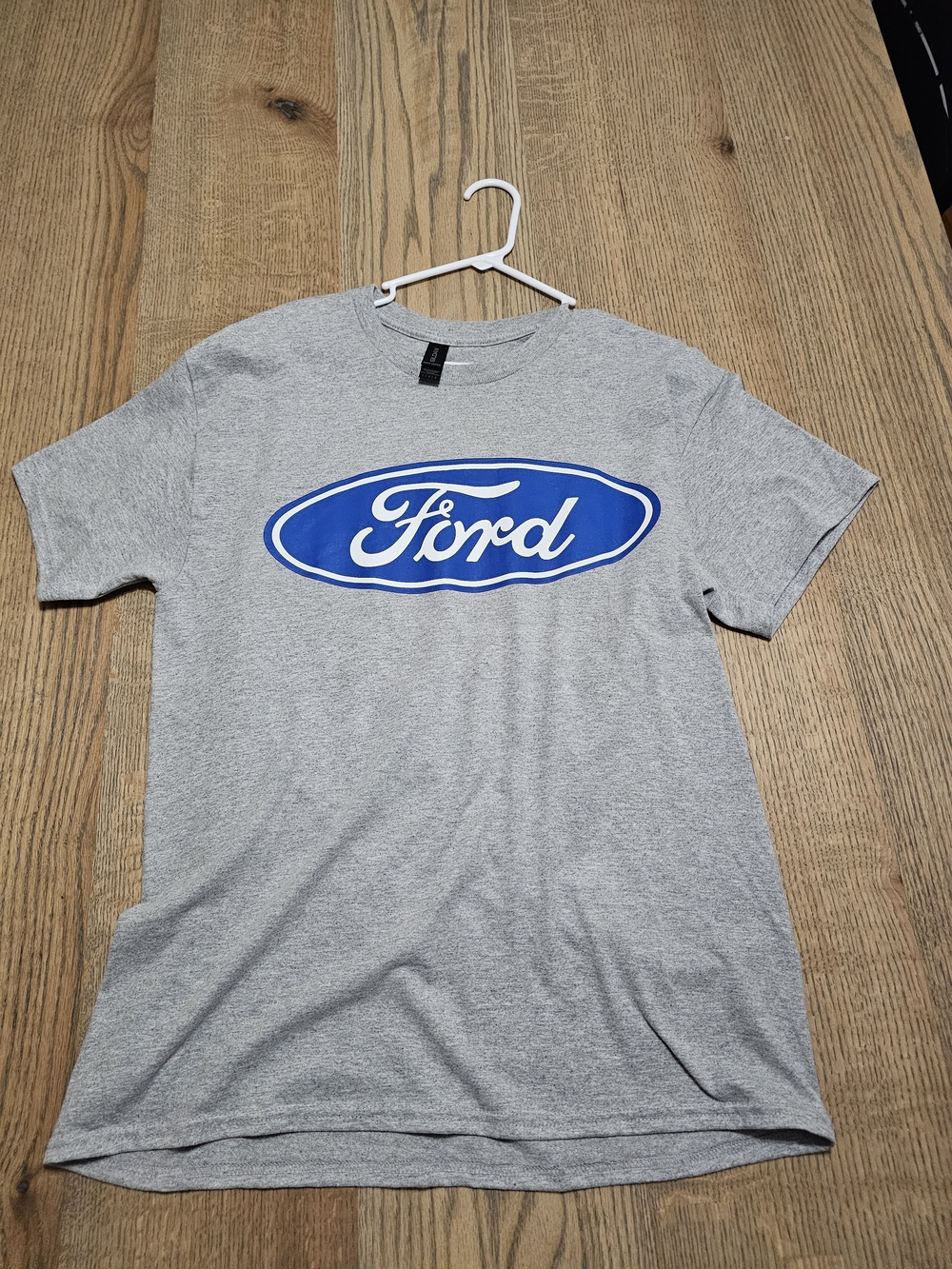 Gildan Gray Tee with Blue Ford Logo